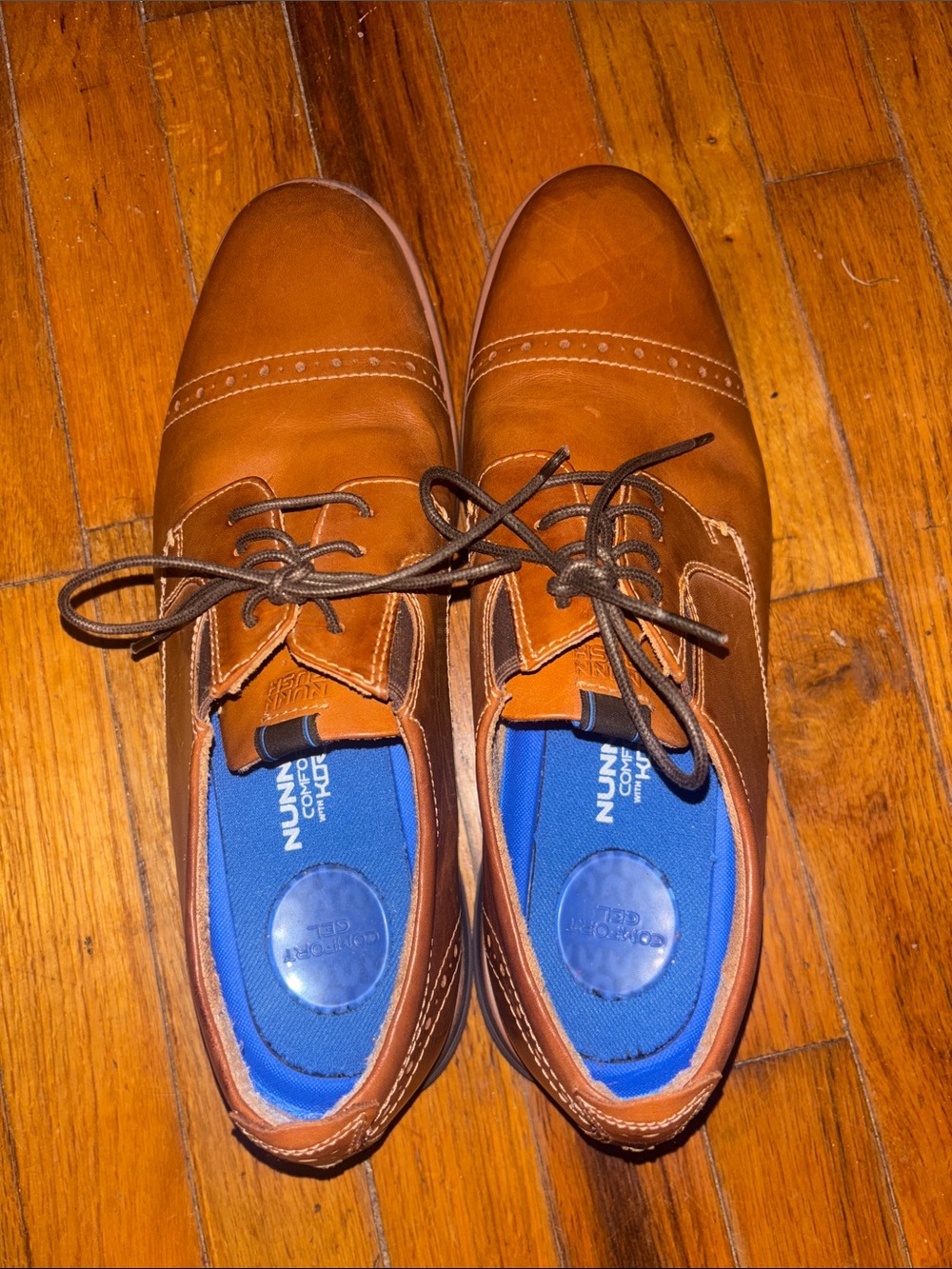 Nunn Bush Tan Leather Lace-Up Oxfords